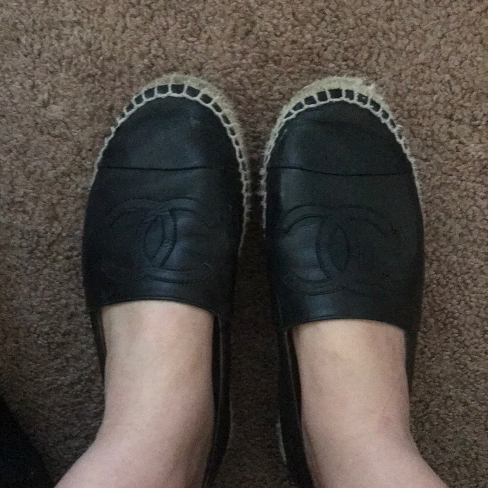 Chanel espadrilles black size 8